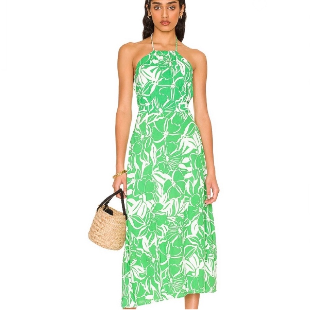 FAITHFUL THE BRAND Taormina Midi Dress - El Marsa Floral Green